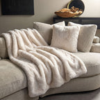 Dutch Decor Zinzi - Plaid 140x180 cm - Imitatiebont look - Sneeuwwitje - Wit