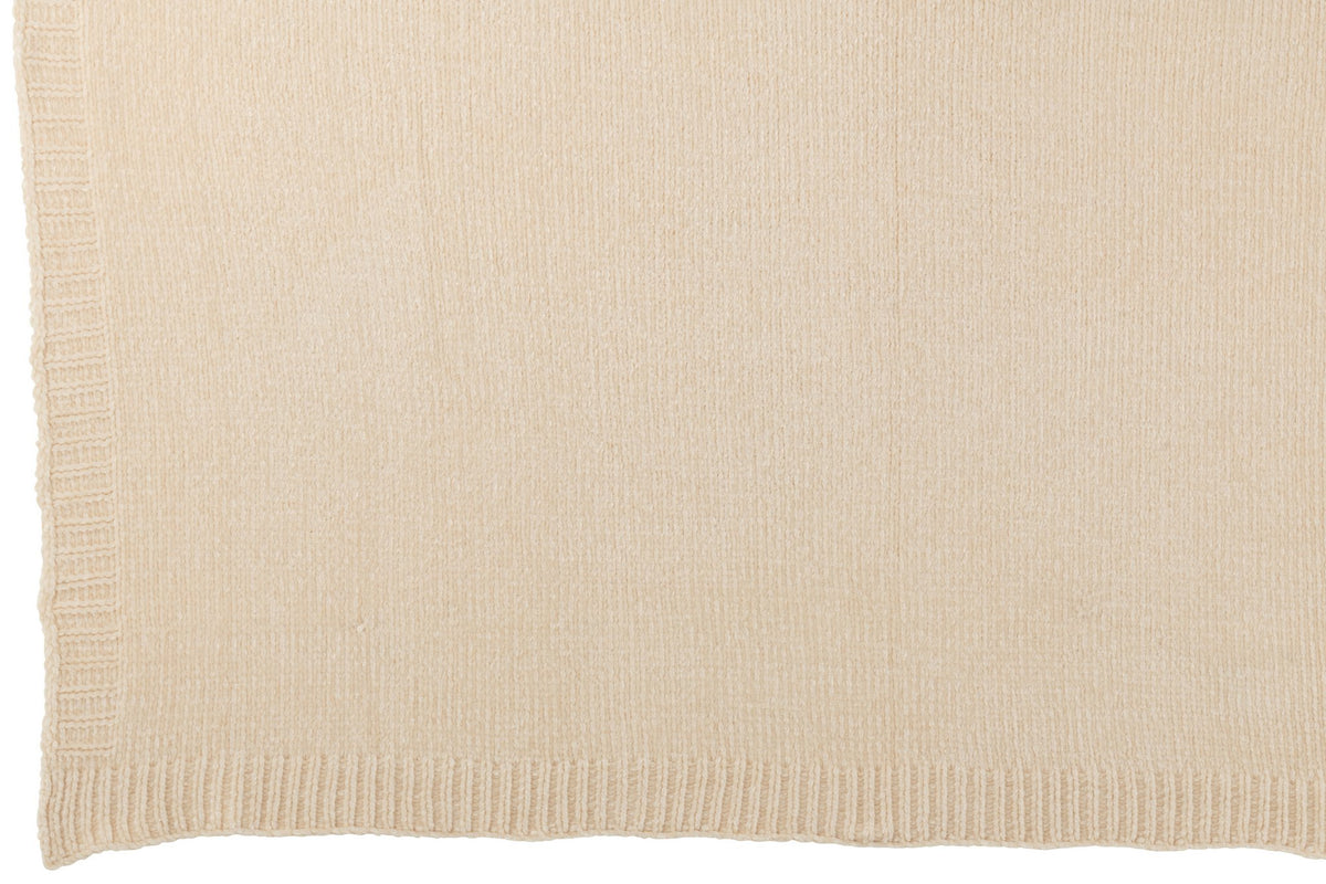 J-Line deken Chenille - polyester - ecru