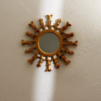 Sunburst houten wandspiegel – decoratieve spiegel