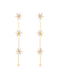 Oorbellen | Bloemenhanger verguld | Kristal
