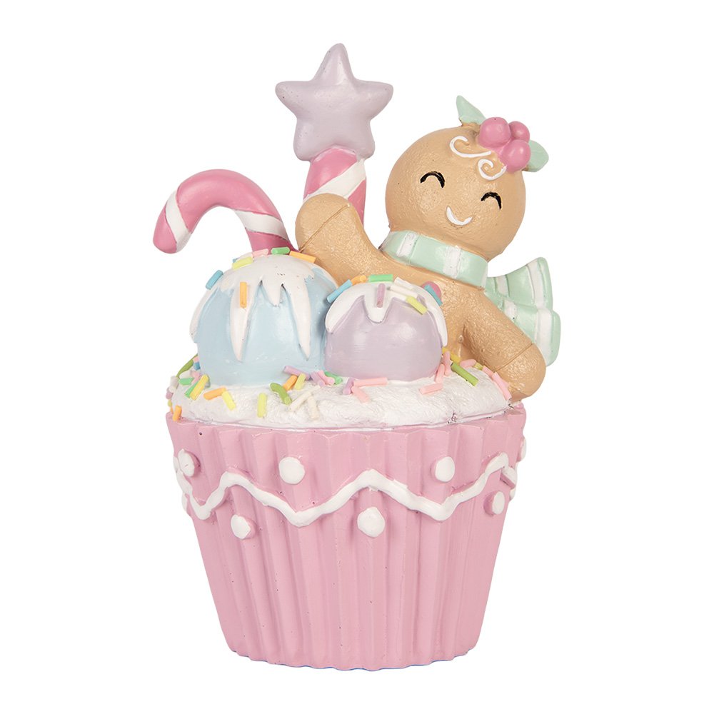 Decoratie Beeld Cupcake 11x9x15 cm Roze Kunststof