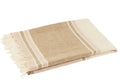 J-Line plaid Gestreept + Franjes - lichtroze/wit/beige - 180 x 130 cm