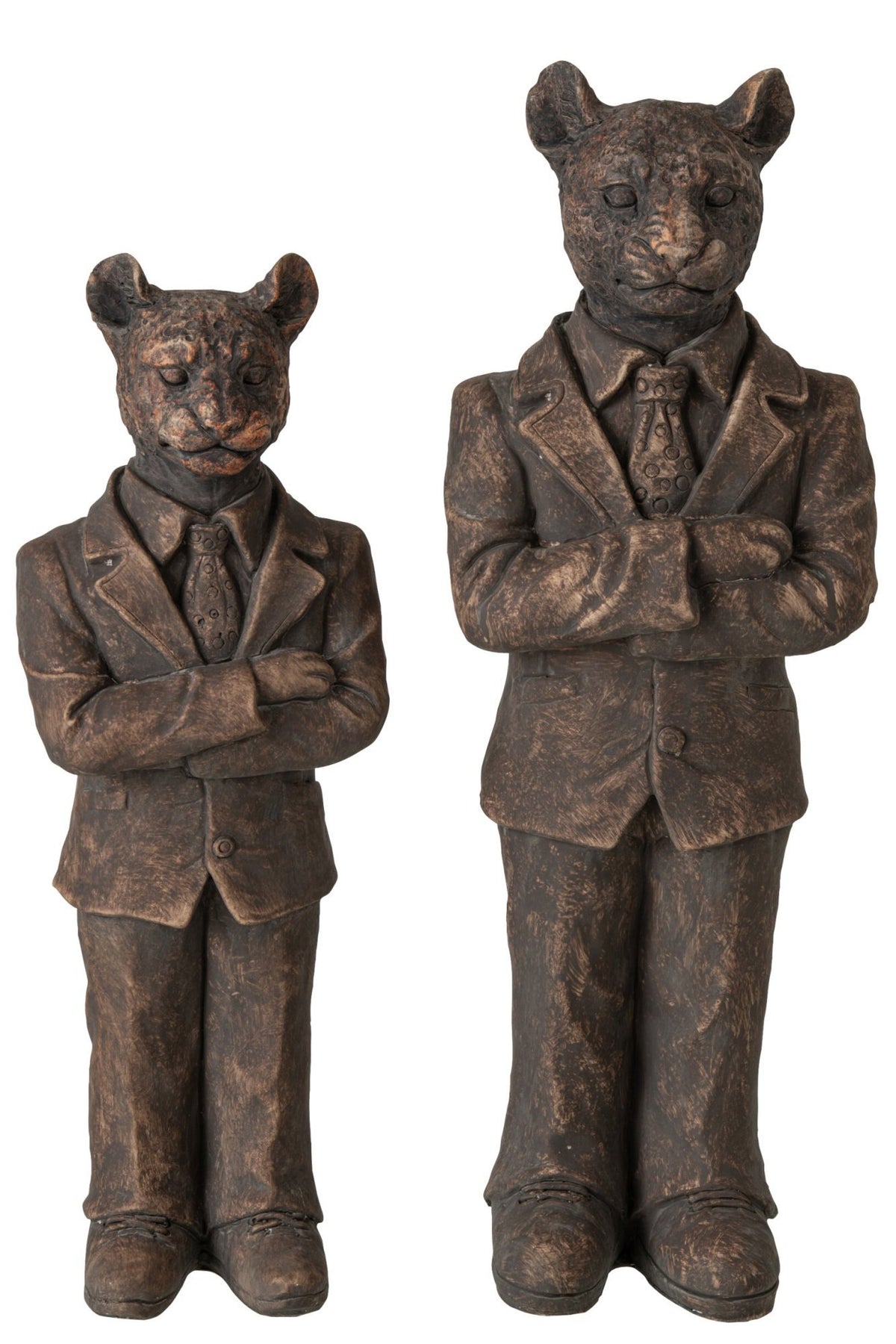 J-Line Luipaard - polyresin - bruin - large