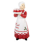 Kerstdecoratie Beeld Kerstvrouw 11x14x27 cm Rood Kunststof