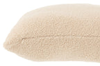J-Line kussen Teddy Bouclé - polyester - donkerbeige