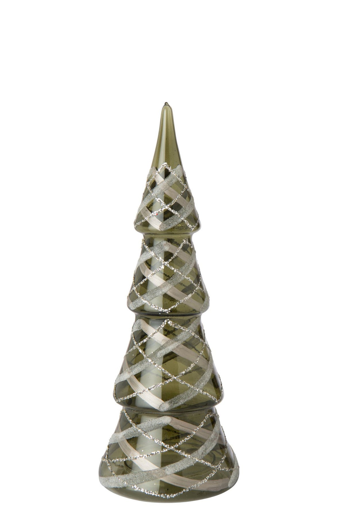J-Line Boom met ruitmotief - glas - donkergroen/goud - small