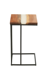 J-Line bijzettafel Vierkant - hout/epoxyhars - naturel/wit