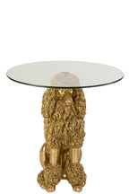 J-Line bijzettafel Poedel Rond - polyresin - goud