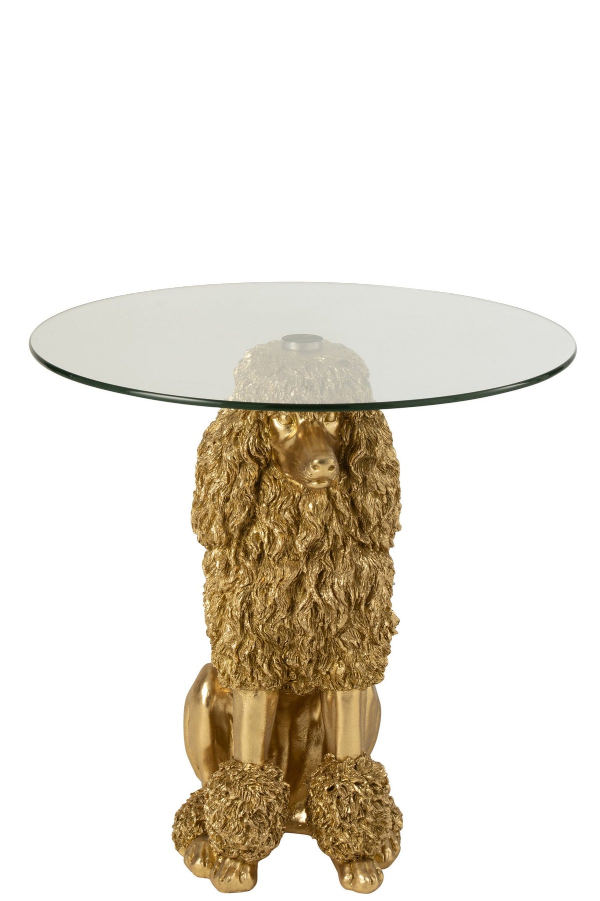 J-Line bijzettafel Poedel Rond - polyresin - goud