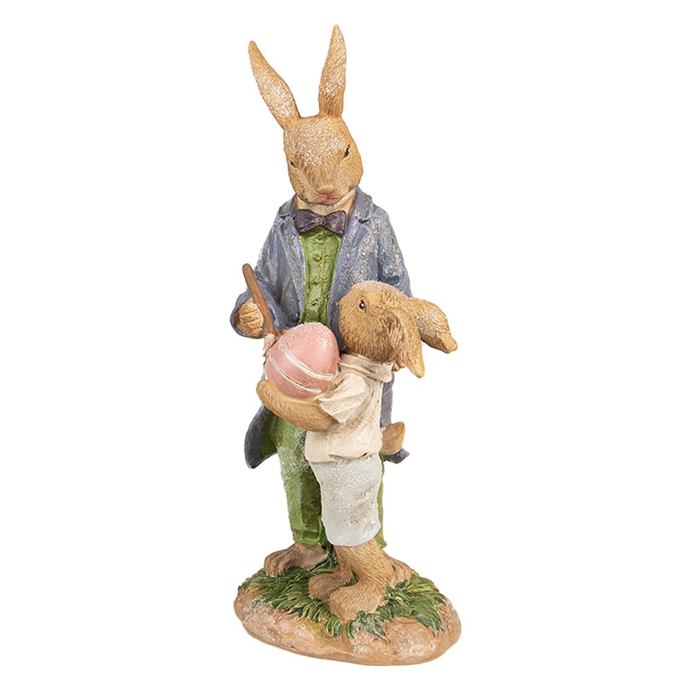 Beeld Konijn 21 cm Bruin Polyresin Paasdecoratie