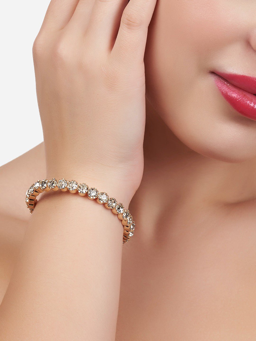 Vergulde Kada-armband – damessieraden – instapmodel – lengte 18,94 cm