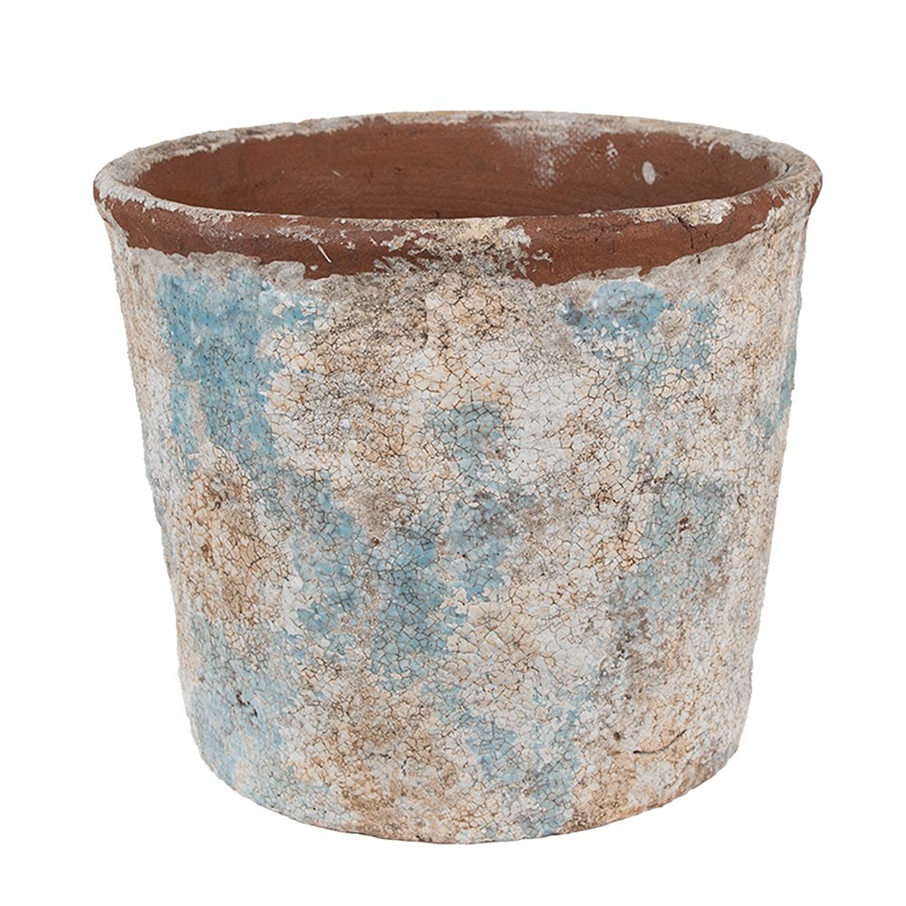 Bloempot Ø 23x20 cm Beige Blauw Terracotta