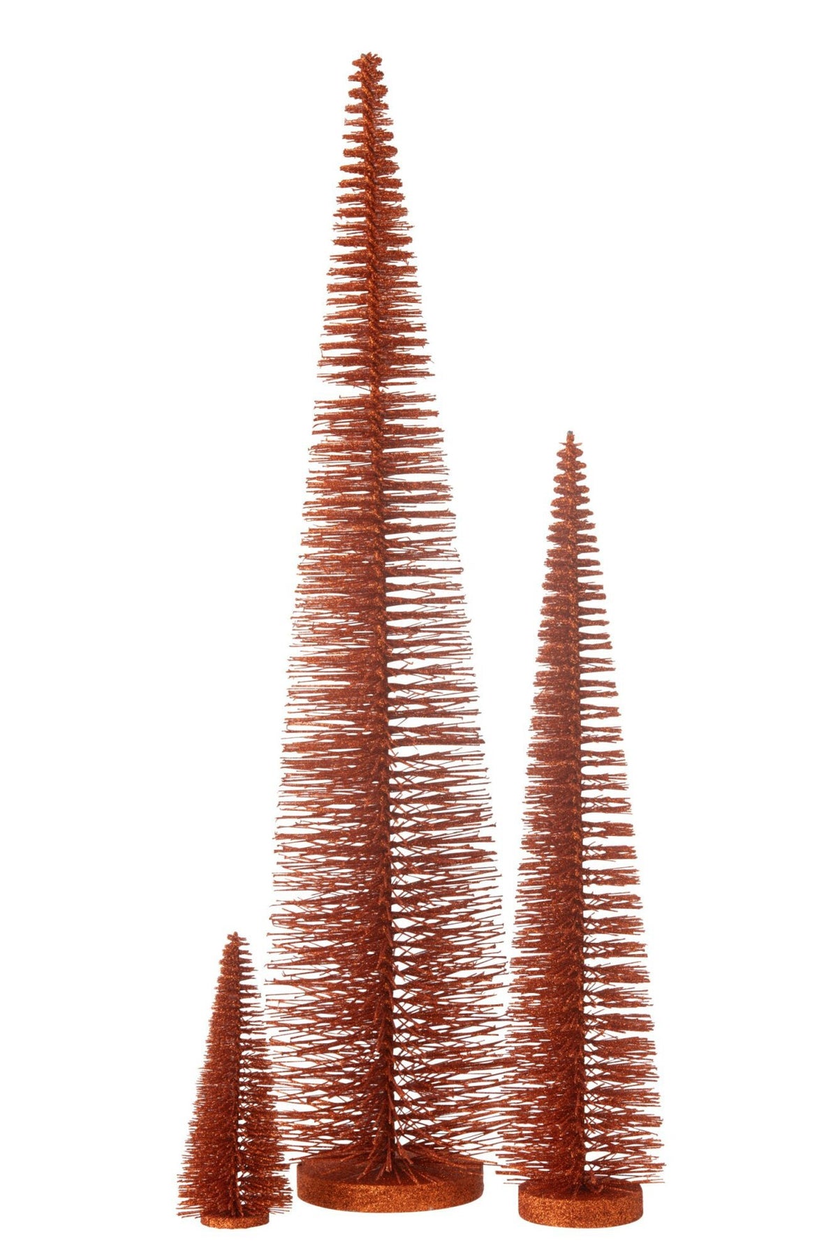 J-Line decoratie kerstboom glitter - kunststof - koper - large