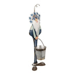 Decoratie Beeld Kabouter 67 cm Blauw Wit Metaal