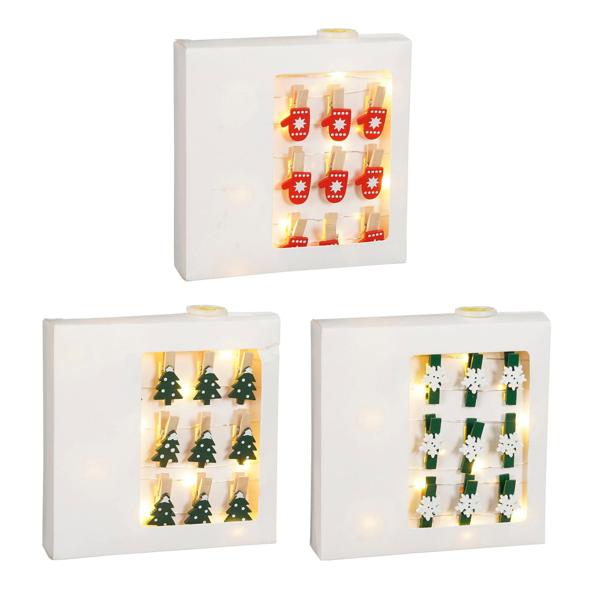 Snoer clip 3 assorti 20 led battery operated