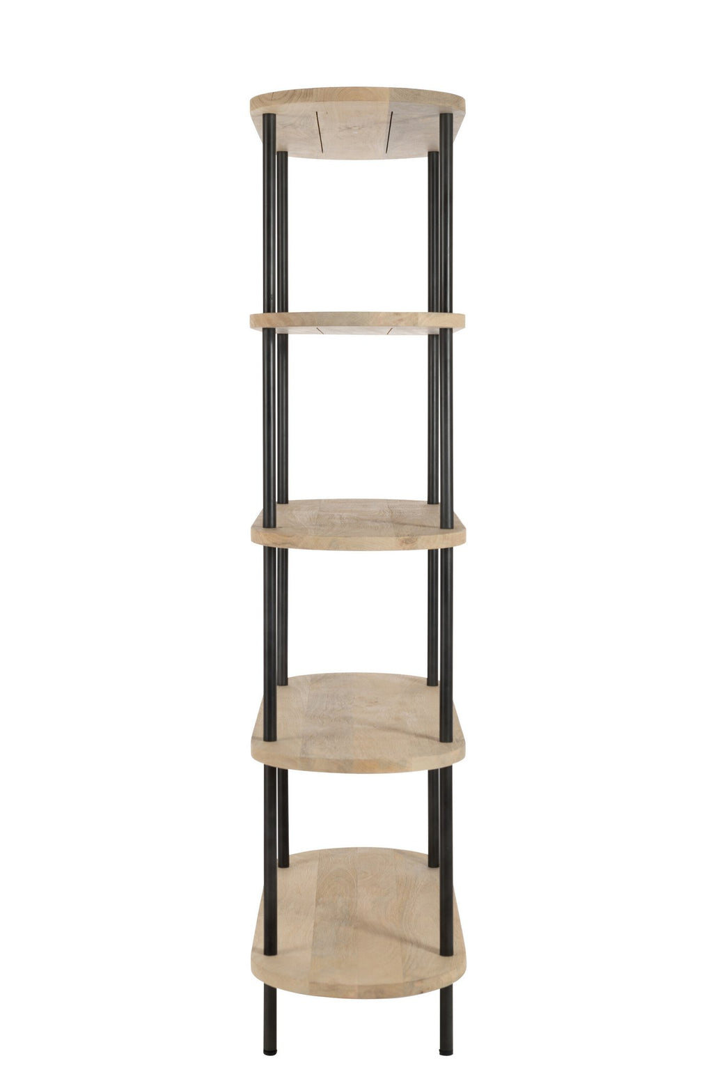 J-Line Rek Eli 5Planken Mango Hout/Staal Naturel/Grijs