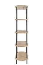 J-Line Rek Eli 5Planken Mango Hout/Staal Naturel/Grijs