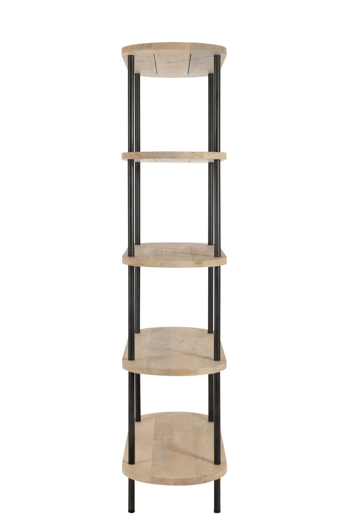 J-Line Rek Eli 5Planken Mango Hout/Staal Naturel/Grijs