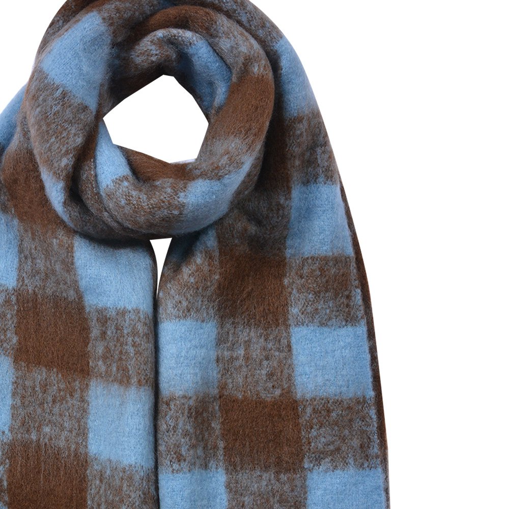 Wintersjaal Dames 39x200 cm Blauw Synthetisch