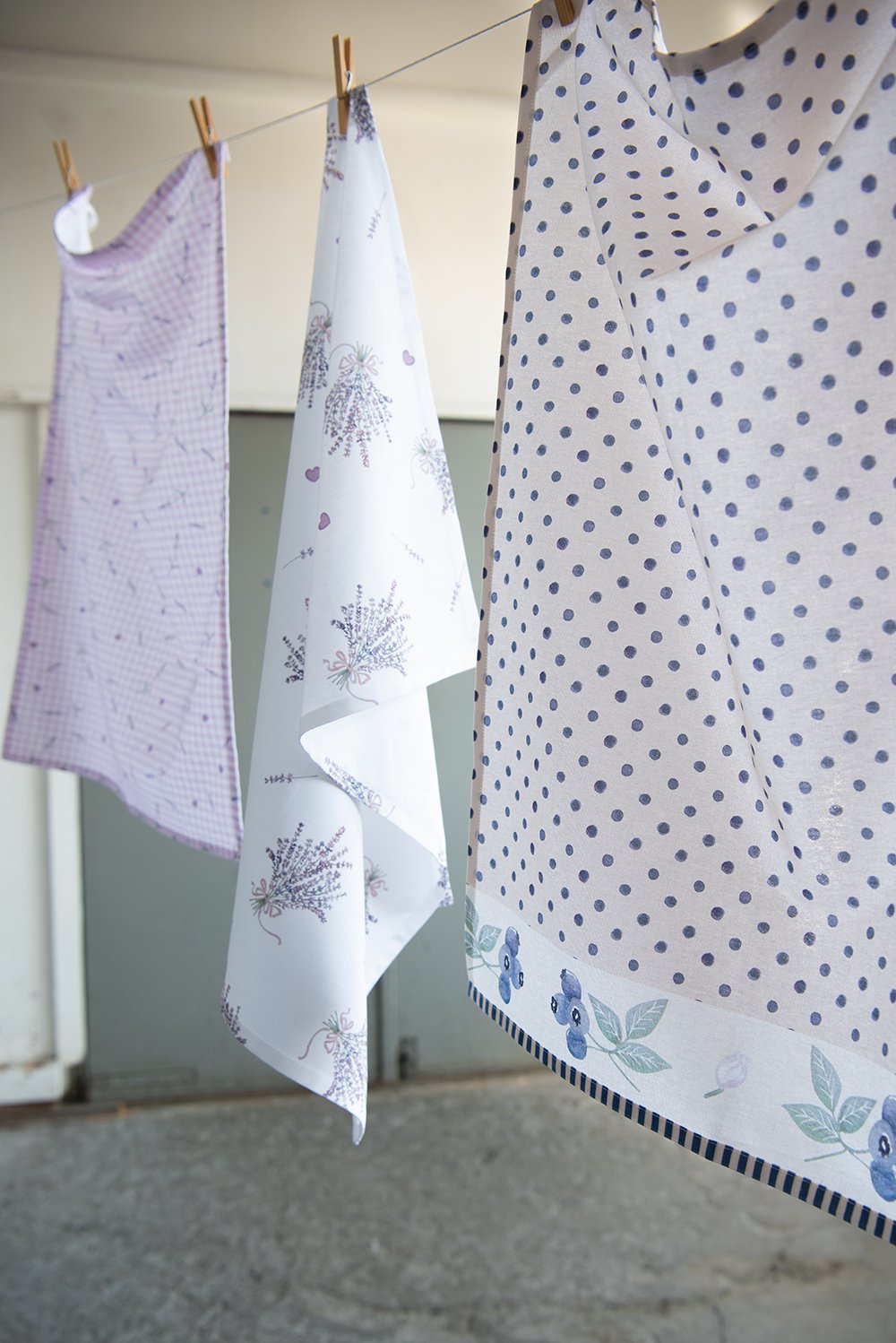 Theedoek 50x70 cm Paars Wit Katoen Lavendel Keukenhanddoek
