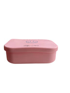 Siliconen broodtrommel – Smiley - Roze