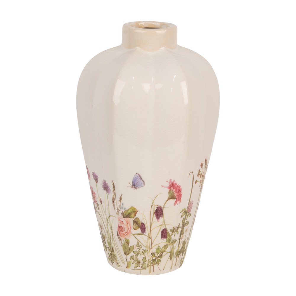 Vaas Ø 17x30 cm Beige Roze Keramiek