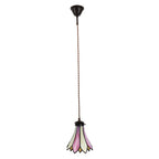 Hanglamp Tiffany Ø 15x115 cm Roze Beige Glas Hanglamp Eettafel