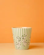 Handbeschilderde koffiemok van steengoed - 268 ml