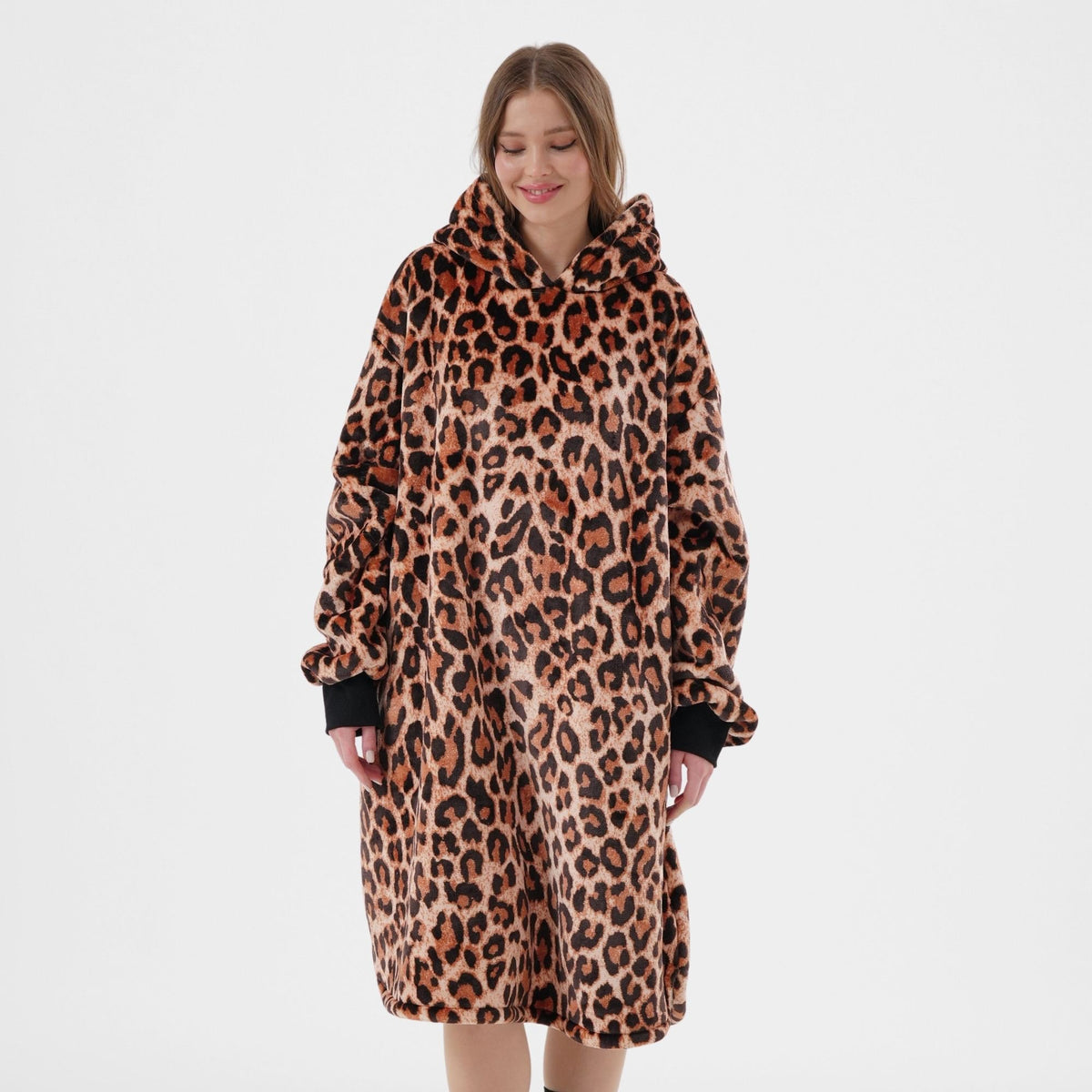 Textino Cheetah - Hoodie 70x110 cm - Dames - Tabaksbruin - Bruin