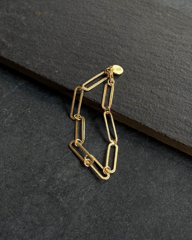 Schakelarmband met gouden munt