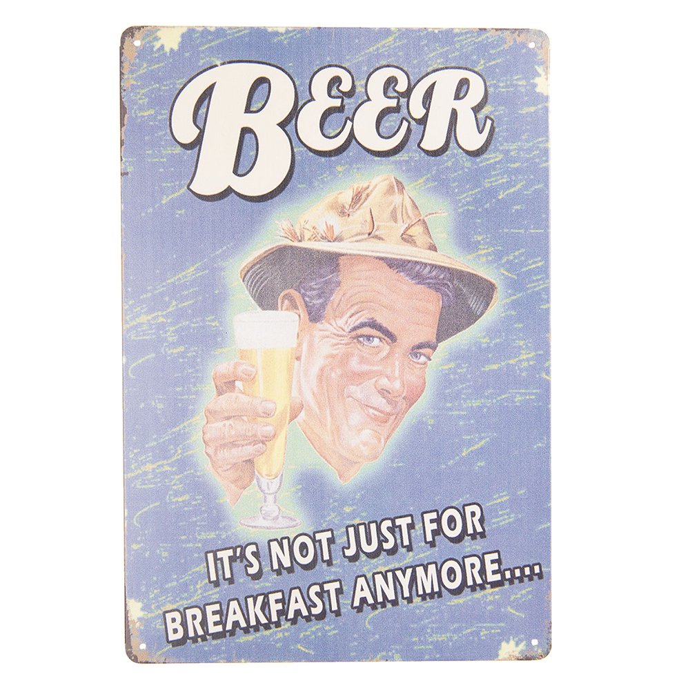 Tekstbord 20x30 cm Blauw IJzer Wandbord