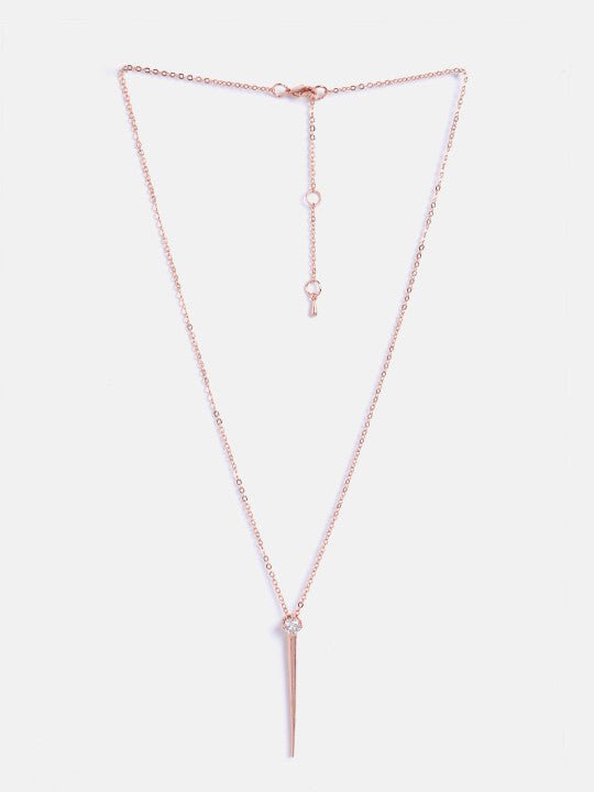 Handgemaakt sieraad – halsketting met hanger – roséverguld messing, kristallen accenten – individuele eenheid
