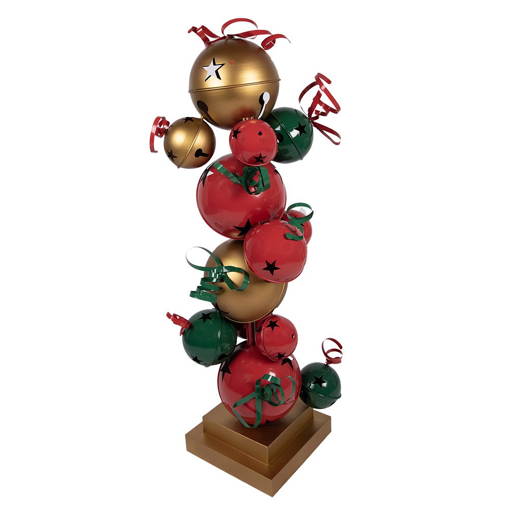 Kerstdecoratie Beeld 35x35x120 cm Rood Groen Metaal