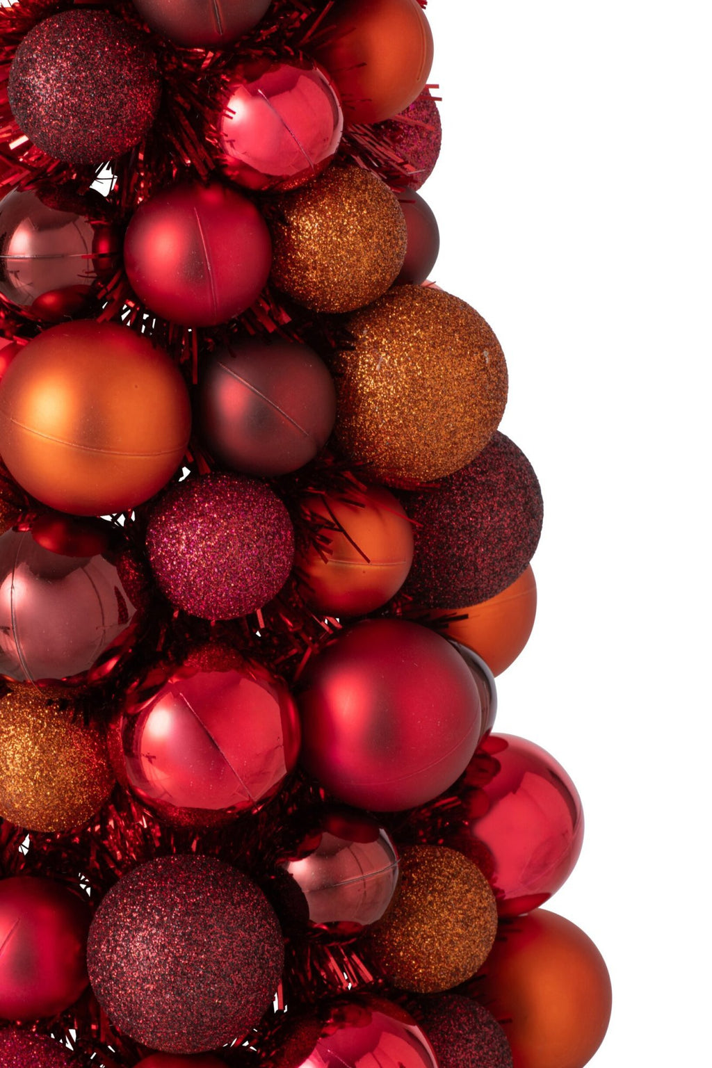 J-Line Kegel met kerstballen - PS - multikleur