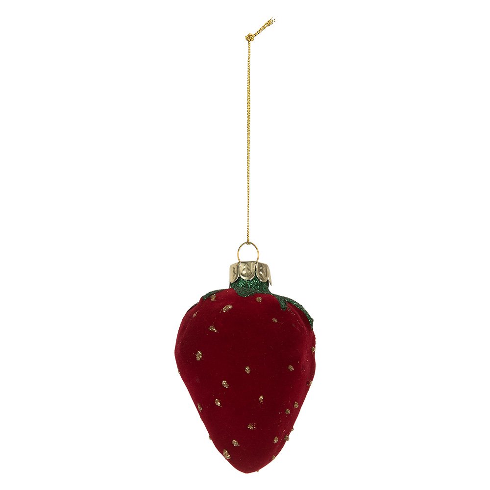 Kersthanger Aardbeien 6x5x8 cm Rood Glas