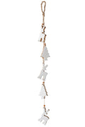 J-Line Slinger met 2 bomen en 3 rendieren - mangohout - naturel/wit