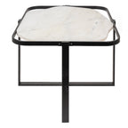 Salontafel 86x68x45 cm Zwart Wit IJzer Bijzettafel