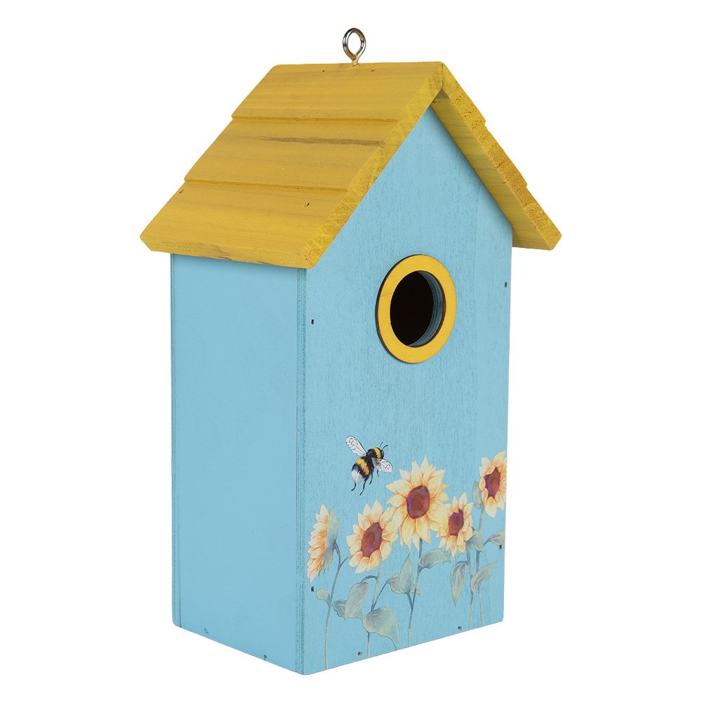 Vogelhuis 15x10x22 cm Blauw Hout