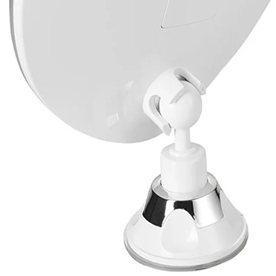 Zuignap Spiegel wit LED /Ø17cm Badkamer Spiegel