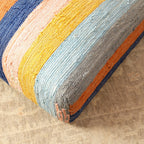 Vloerligbed van gestreept katoen met rugleuning Veelkleurig - 102 cm