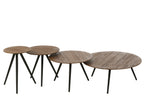 J-Line tafel Rond Gerecycleerd Teak - hout - naturel