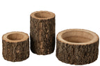 J-Line bloempot Boomstam - hout - naturel - large