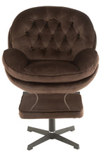 J-Line zetel Relax -+ voetbank - metaal/textiel - donkerbruin