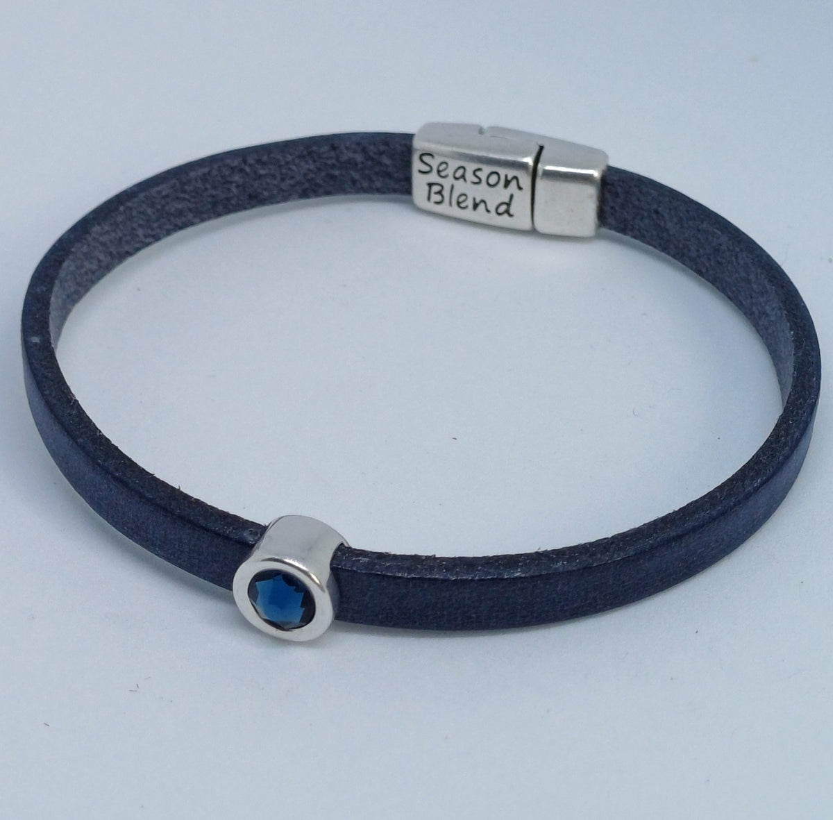 Shorty leren armband antiek verzilverd