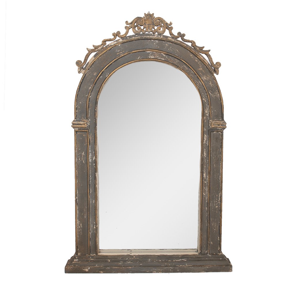 Spiegel 73x7x115 cm Grijs Beige Glas Wandspiegel