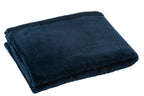 J-Line deken Snuggle - polyester - donkerblauw