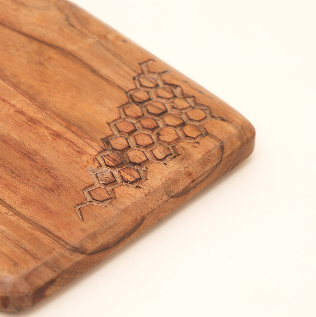 Snijplank van acaciahout met vierkante handgreep en handvat 17x35cm
