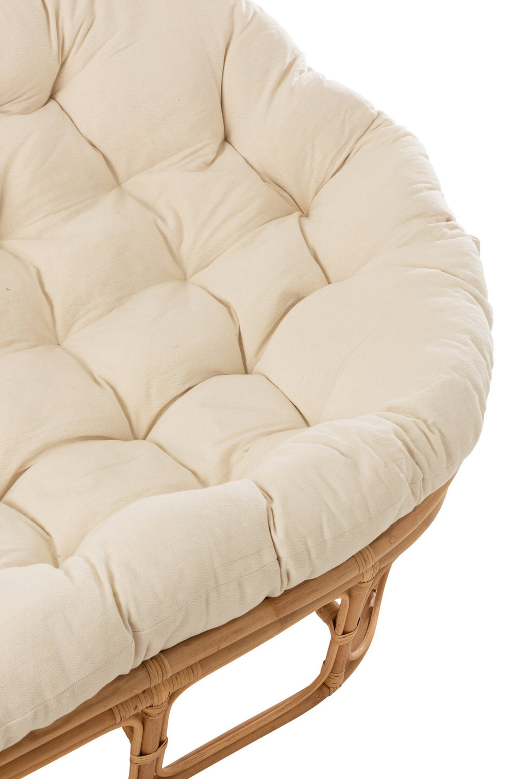 J-Line Rotan zetel - met kussen - jute/ textiel - naturel
