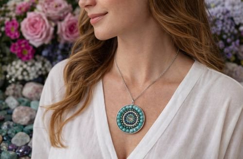 Mandala ketting Turquoise
