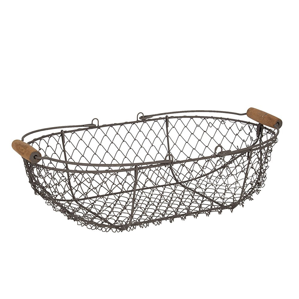 Opbergmand Set van 3 38x22x10 cm Bruin IJzer Mand